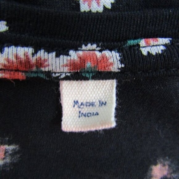 Fat Face Black Floral Tiered Dress Womens Size US 8 Long Sleeve V Neck - Picture 7 of 11